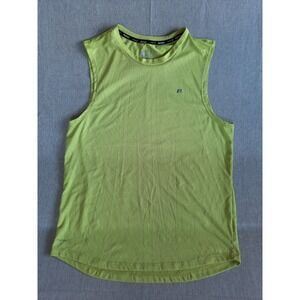Russell Men Medium Training Fit Performance Stretch Apple Green Logo Tank Top